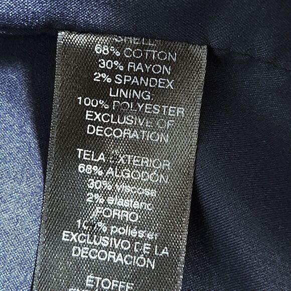 White House Black Market Navy Velvet Tuxedo Blazer Black Satin Trim Women's 2 - Picture 11 of 13